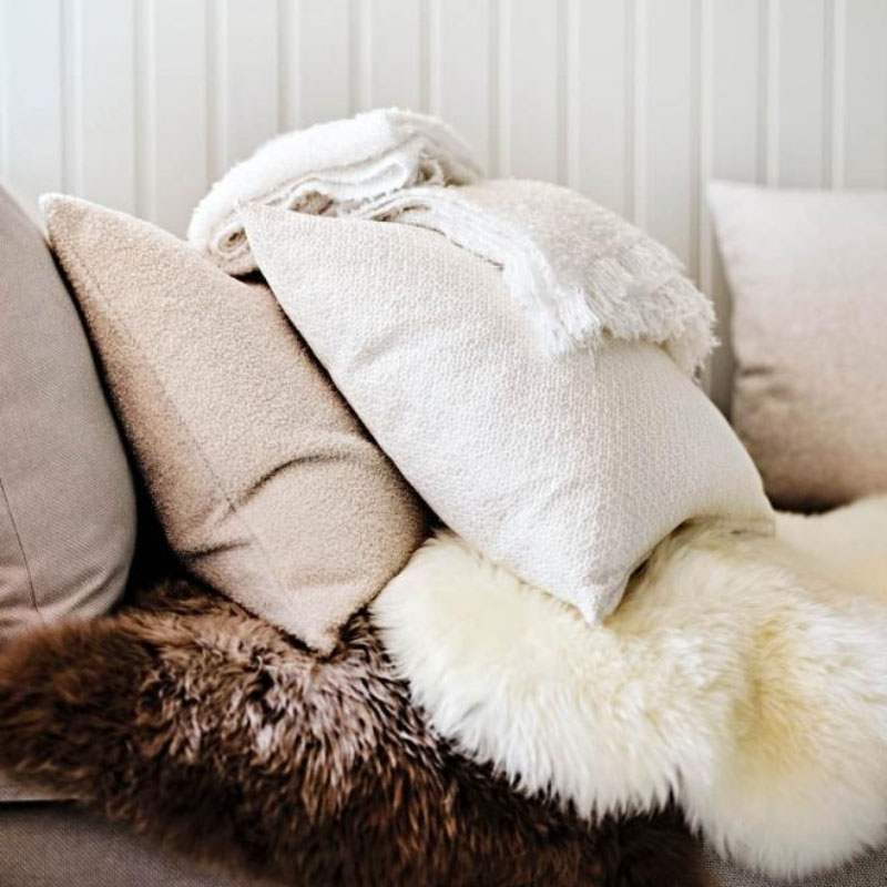 Adding warmth to a white home space
